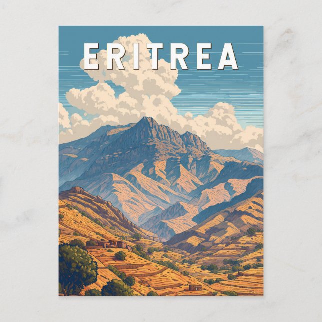 Eritrea Illustration Travel Art Vintage Postcard (Front)
