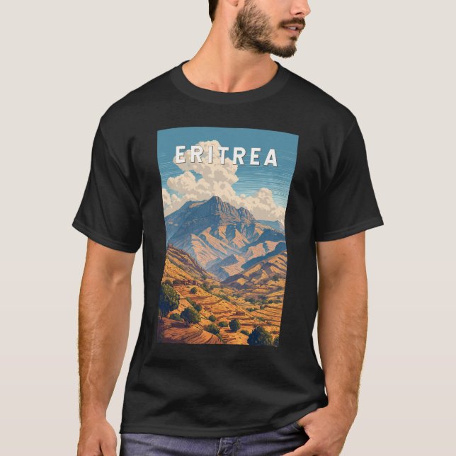 Eritrea Illustration Travel Art Vintage T-Shirt (Front)