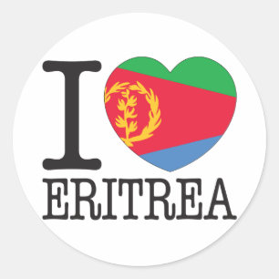 Eritrea love v2 classic round sticker