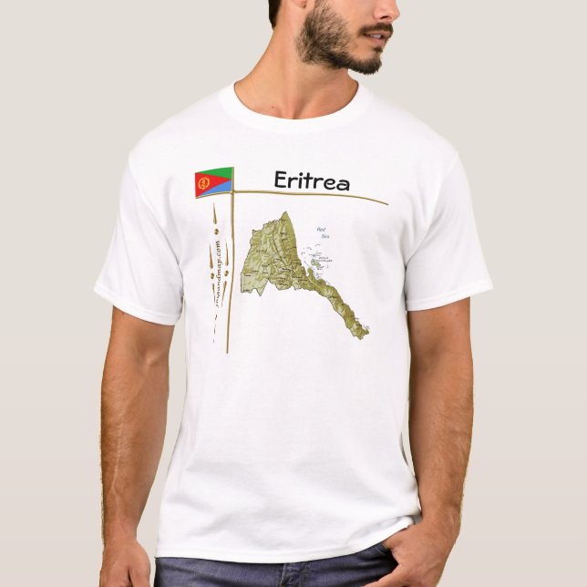 Eritrea Map + Flag + Title T-Shirt (Front)