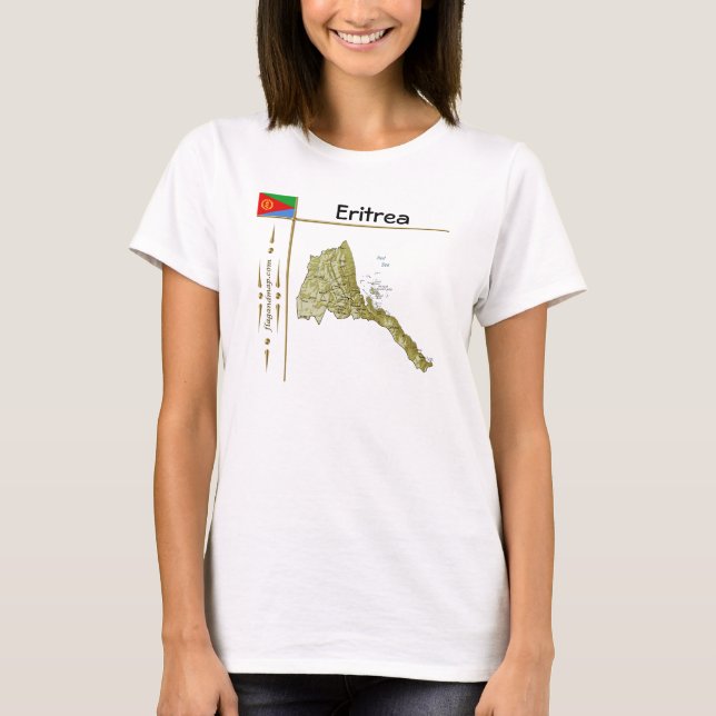 Eritrea Map + Flag + Title T-Shirt (Front)