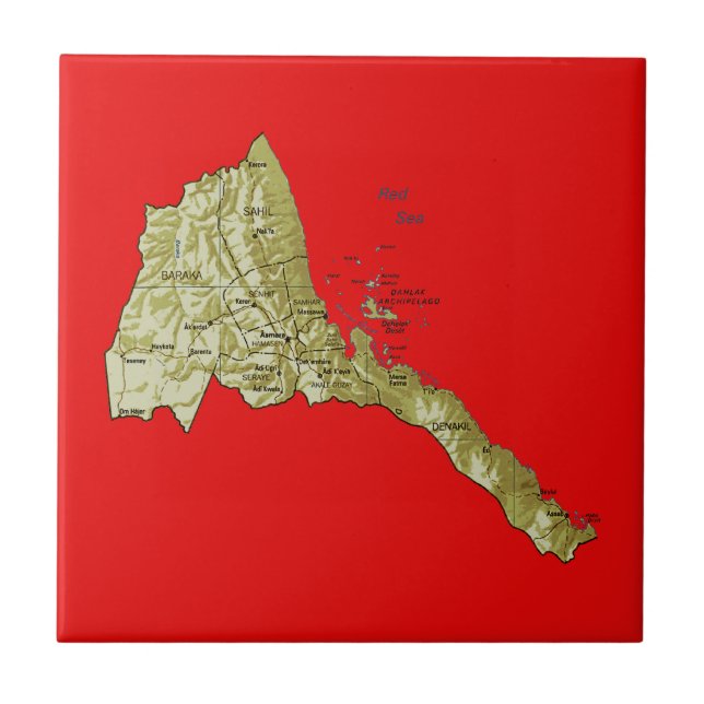 Eritrea Map Tile (Front)