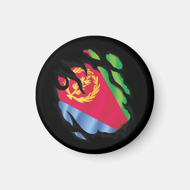 Eritrea Ripped Flag Magnet (Front)