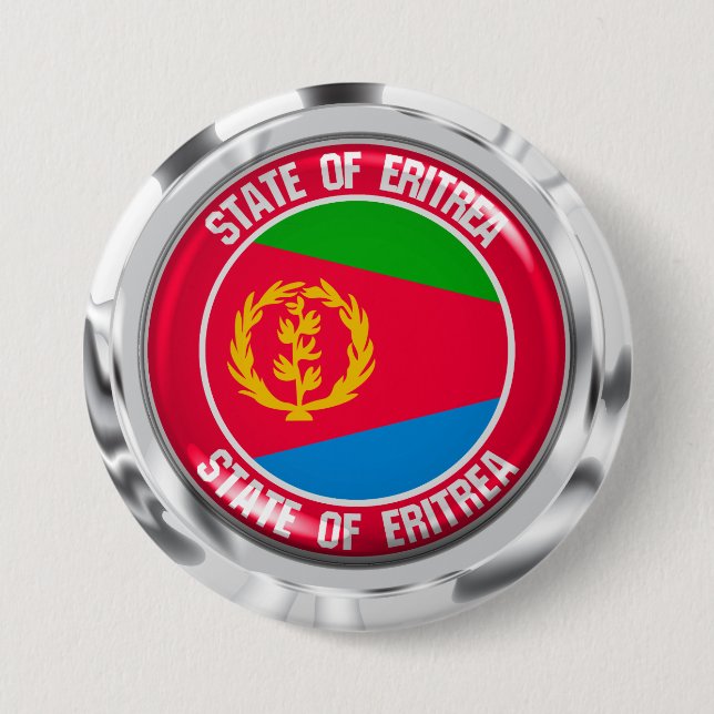 Eritrea Round Emblem 7.5 Cm Round Badge (Front)
