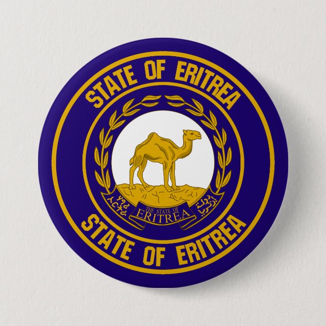 Eritrea  Round Emblem 7.5 Cm Round Badge (Front)