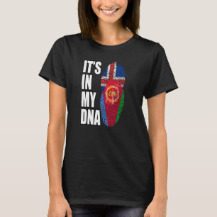 Eritrean And Icelandic Mix DNA Flag Heritage T-Shirt