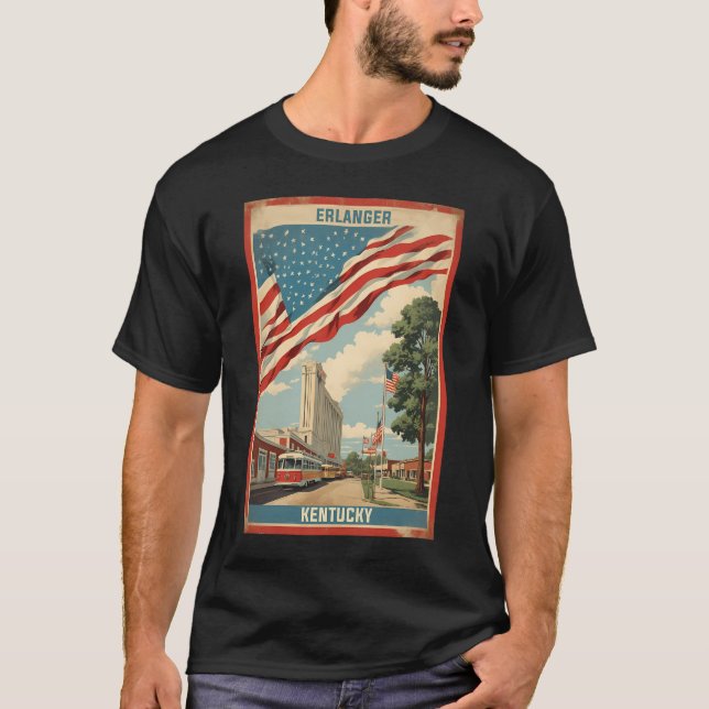 Erlanger Kentucky Usa Vintage Travel Tourism   T-Shirt (Front)