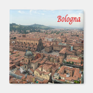 ERM002 BOLOGNA, Aerial View, Italy, Fridge Magnet