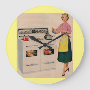 Erma and her double-barrelled oven large clock