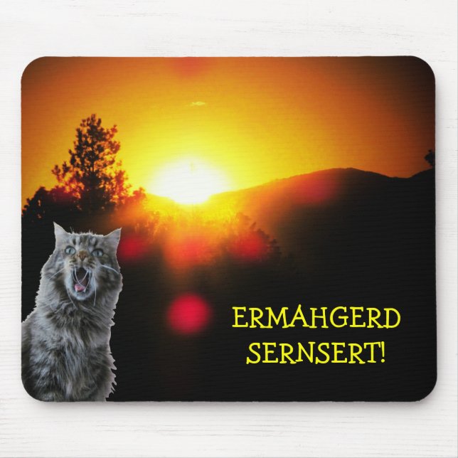 Ermahgerd Sernsert kitty Mouse Pad (Front)