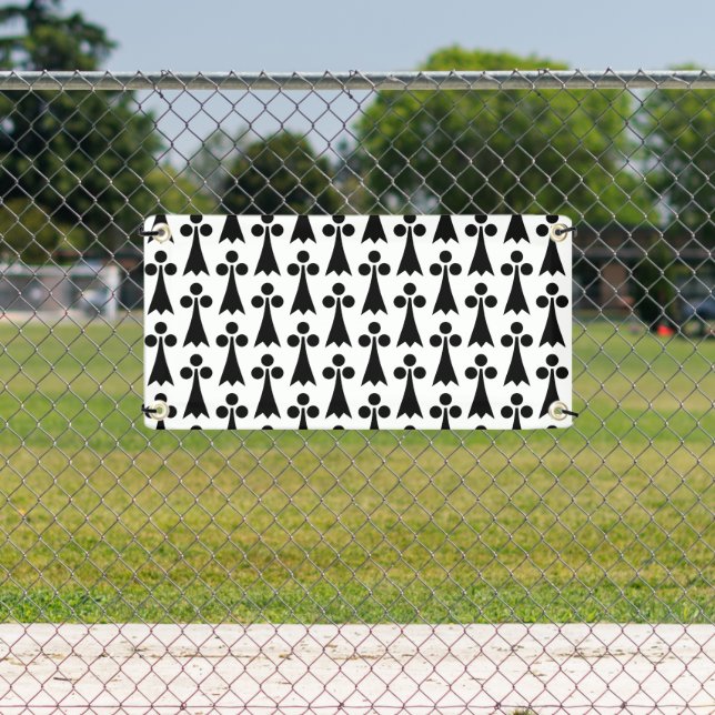 Ermine Pattern, Mediaeval Pattern, Black on White Banner (Insitu)