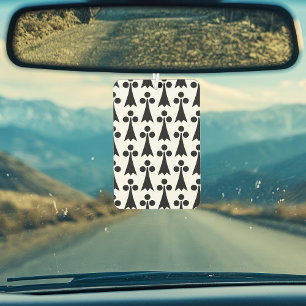 Ermine Pattern, Mediaeval Pattern, Black on White Car Air Freshener