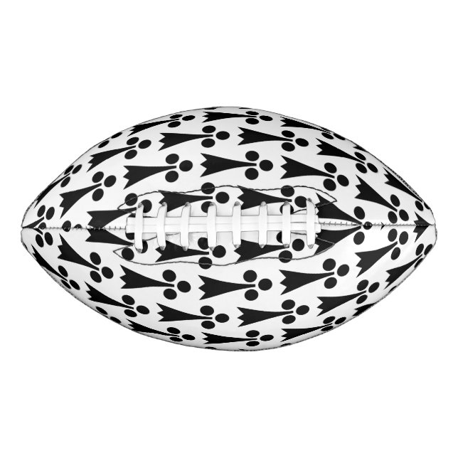 Ermine Pattern, Mediaeval Pattern, Black on White Football (Front)