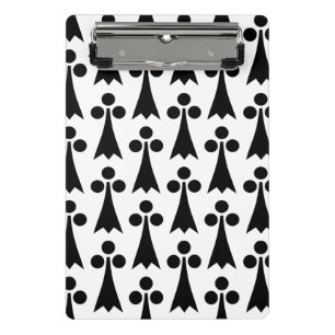 Ermine Pattern, Mediaeval Pattern, Black on White Mini Clipboard