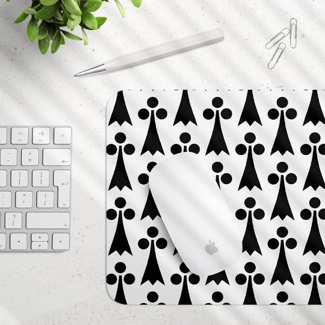 Ermine Pattern, Mediaeval Pattern, Black on White Mouse Pad (Creator Uploaded)