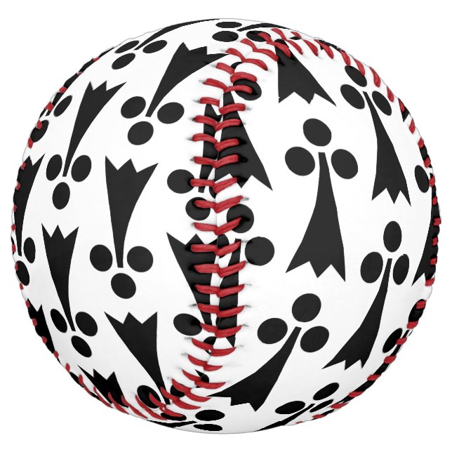 Ermine Pattern, Mediaeval Pattern, Black on White Softball (Angled)
