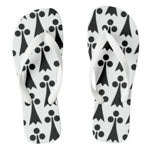 Ermine Pattern, Mediaeval Pattern, Black on White Thongs