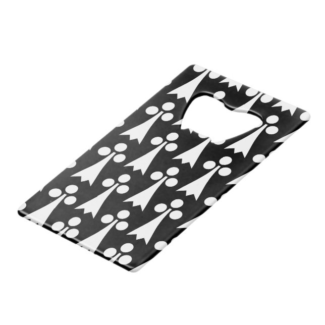 Ermine Pattern, Mediaeval Pattern, White on Black (Front Angled)