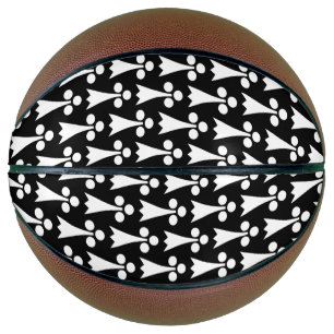 Ermine Pattern, Mediaeval Pattern, White on Black Basketball