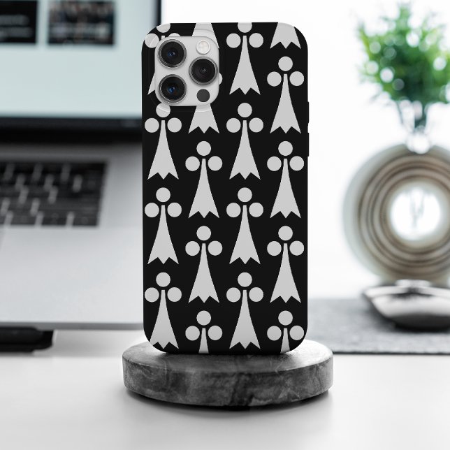 Ermine Pattern, Mediaeval Pattern, White on Black Case-Mate iPhone Case (Creator Uploaded)