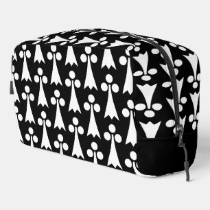 Ermine Pattern, Mediaeval Pattern, White on Black Dopp Kit