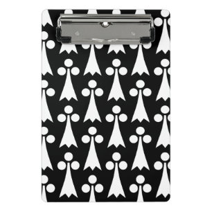 Ermine Pattern, Mediaeval Pattern, White on Black Mini Clipboard