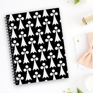 Ermine Pattern, Mediaeval Pattern, White on Black Planner