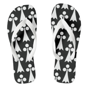 Ermine Pattern, Mediaeval Pattern, White on Black Thongs