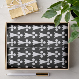 Ermine Pattern, Mediaeval Pattern, White on Black Tissue Paper