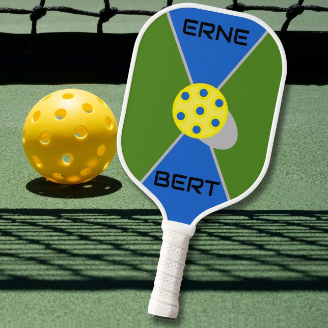 Erne & Bert Yellow Ball Green/Blue Pickleball Paddle (Creator Uploaded)