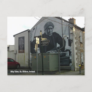 Ernest Shackleton wall mural, Athy town, Ireland. Postcard