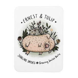 Ernest & Tulip Maganet - Juggling Daisies Magnet