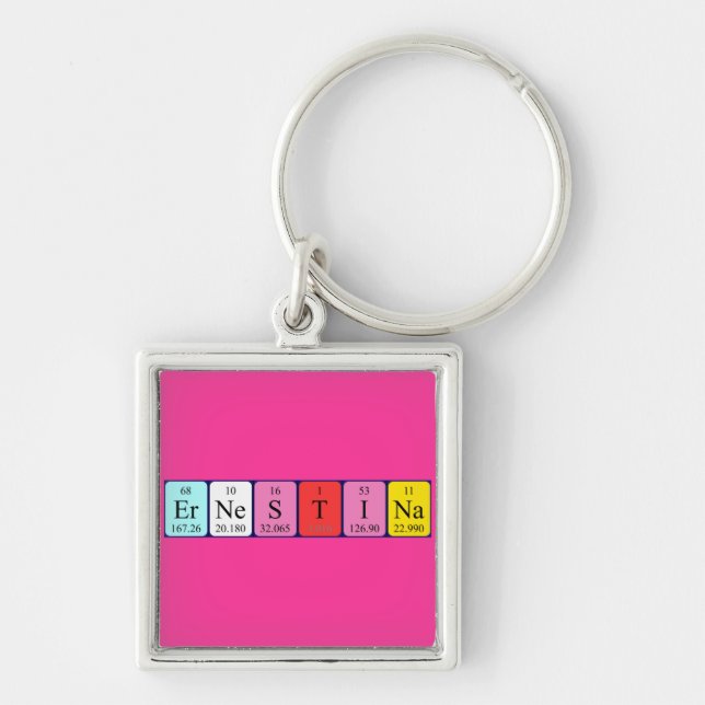 Ernestina periodic table name keyring (Front)