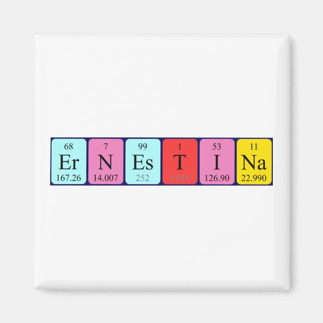 Ernestina periodic table name magnet (Front)