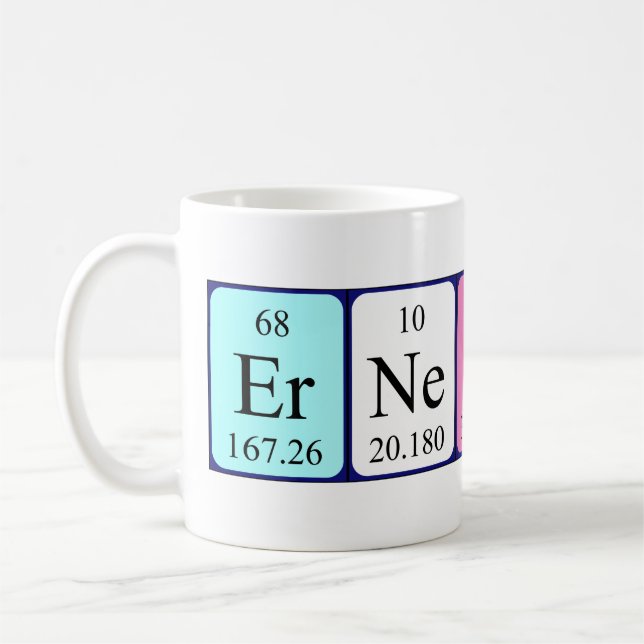 Ernestina periodic table name mug (Left)