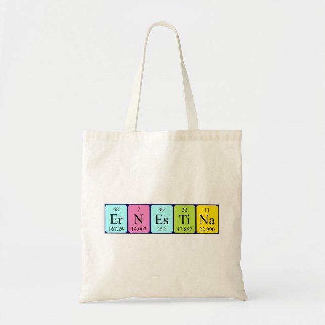 Ernestina periodic table name tote bag (Front)