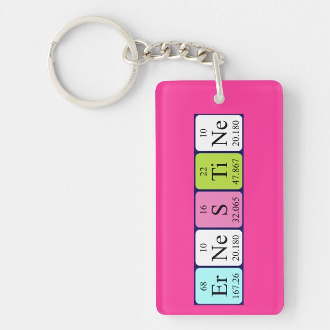 Ernestine periodic table name keyring (Front)