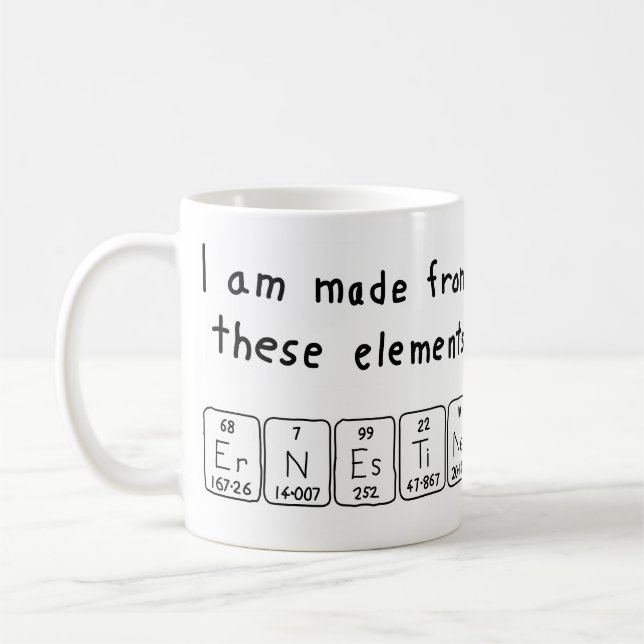 Ernestine periodic table name mug (Left)
