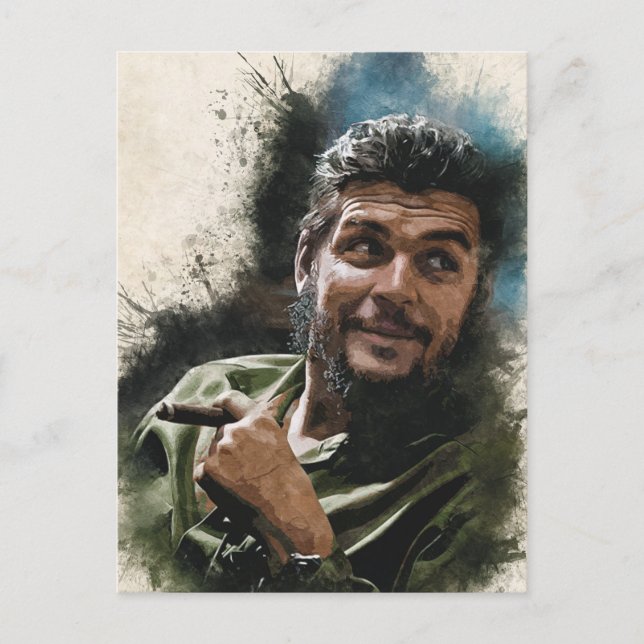 Ernesto CHE Guevara Abstract Watercolor Portrait P Postcard (Front)