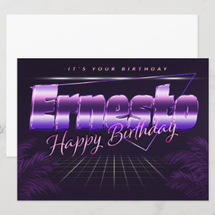 Ernesto Name Vorname lila retro Karte Geburtstag Card