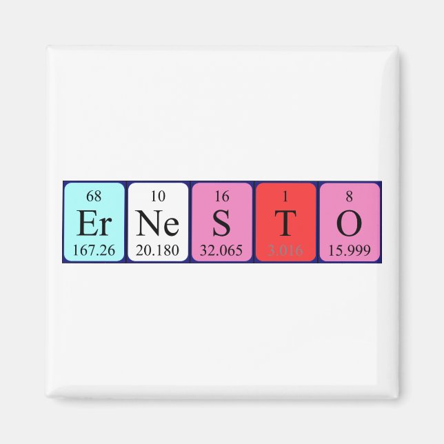Ernesto periodic table name magnet (Front)