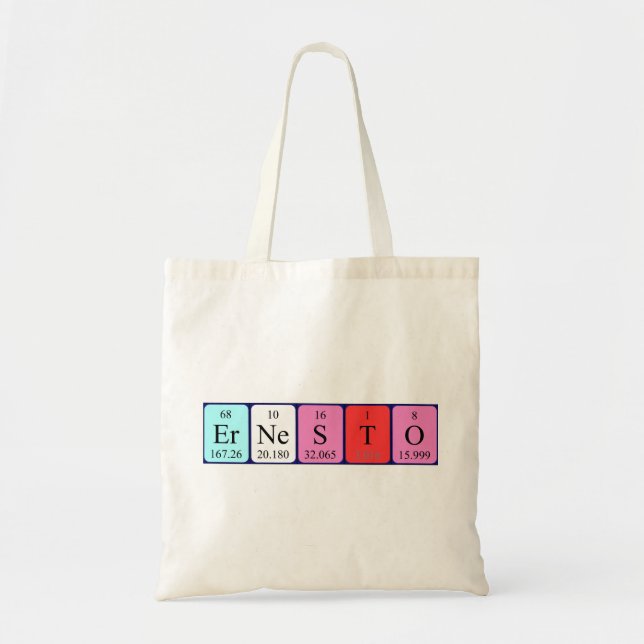 Ernesto periodic table name tote bag (Front)