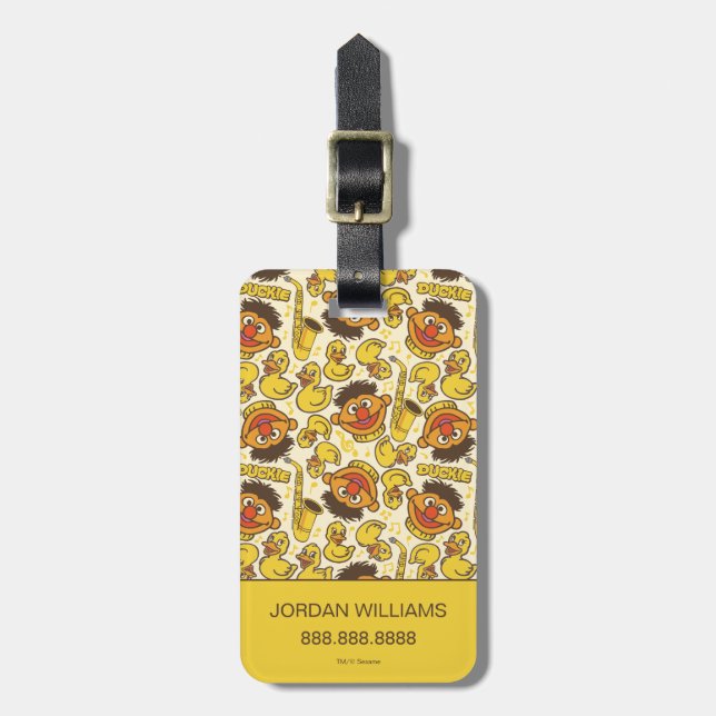 Ernie and Rubber Duckie Pattern Luggage Tag (Front Vertical)