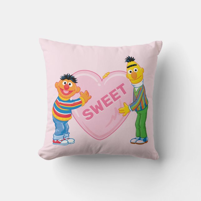 Ernie & Bert Big Valentine's Heart Cushion (Front)