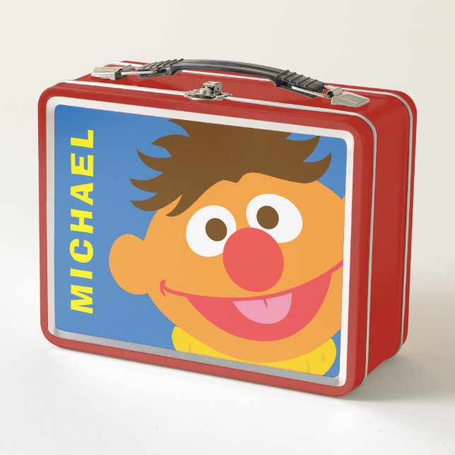 Ernie Face | Add Your Name Metal Lunch Box (Front)