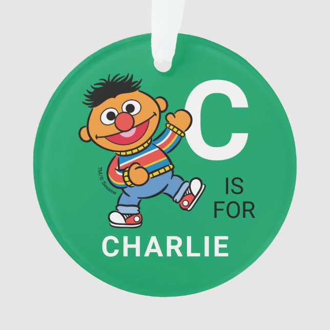 Ernie | Personalised Name with Photo Ornament (Front)