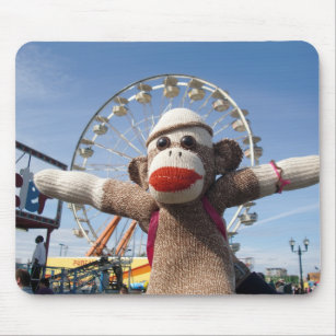 Ernie the Sock Monkey Ferris Wheel Mousepad