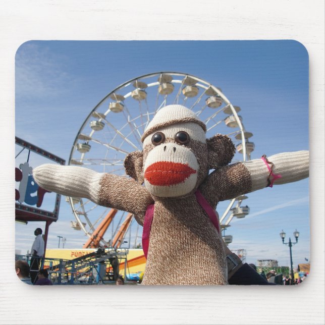 Ernie the Sock Monkey Ferris Wheel Mousepad (Front)
