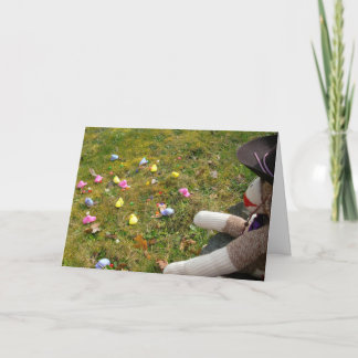 Ernie the Sock Monkey Free Range Peeps Easter Card