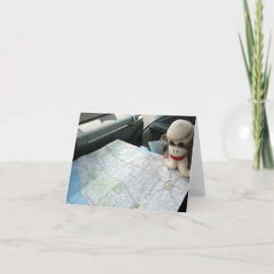 Ernie the Sock Monkey Map Reading Note Card